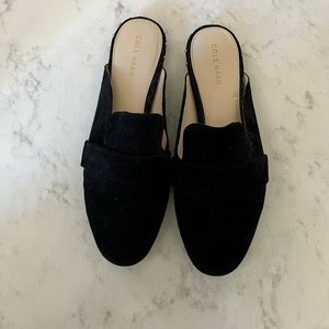Cole Haan Black Suede Mules